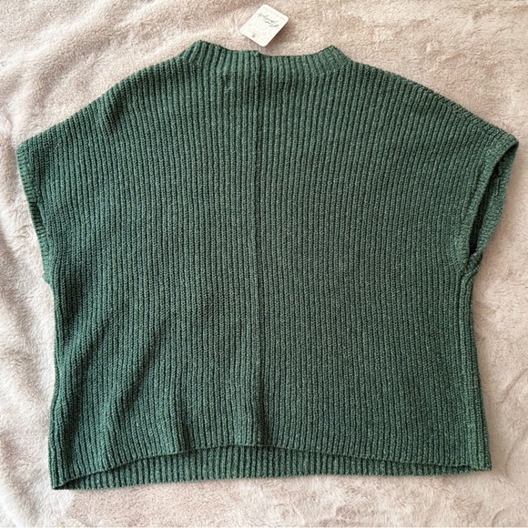 NWT Free People FP Beach Freya Short Sleeve Sweater Emerald Spell Green Size M - Picture 8 of 11